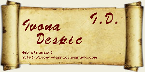 Ivona Despić vizit kartica